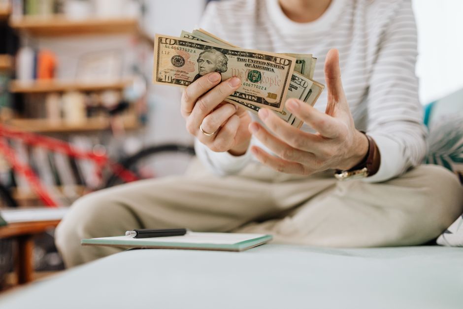Counting cash by hand